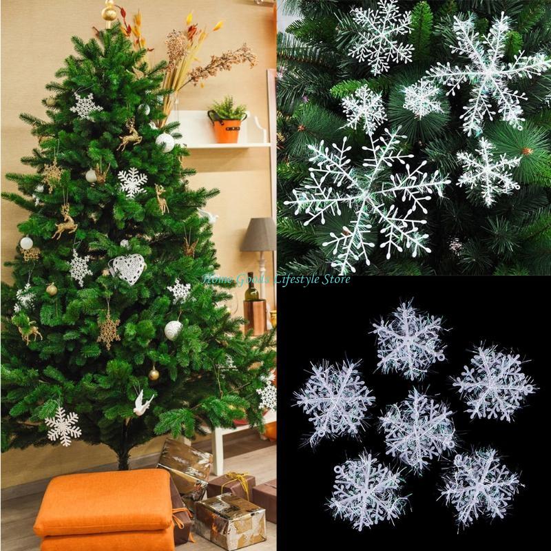 Art And Craft Xmas Tree - E74E Christmas Snowflake Ornaments 6 Pcs