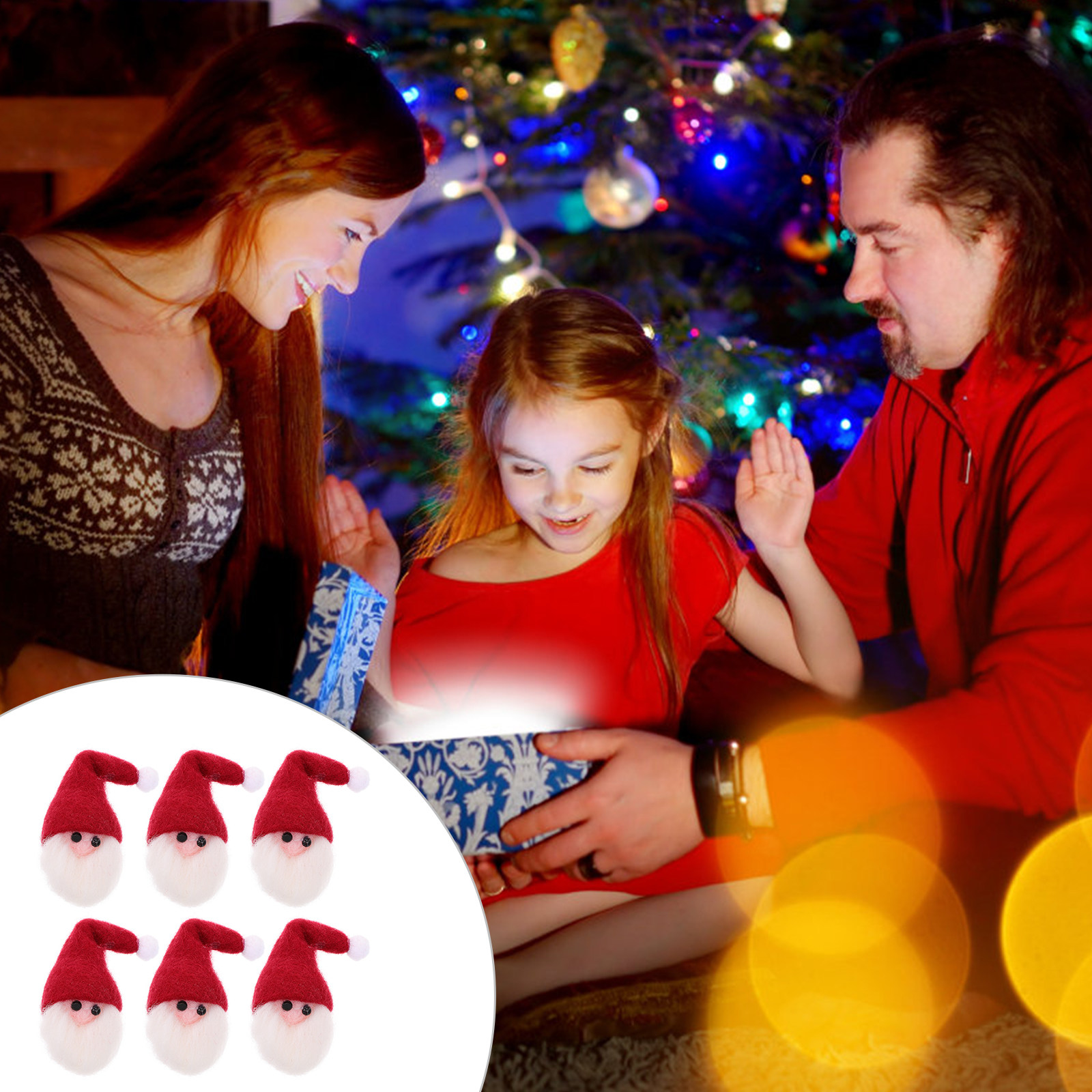 Art And Craft Xmas Tree - 6Pcs Premium Felt Santa Claus Decorations