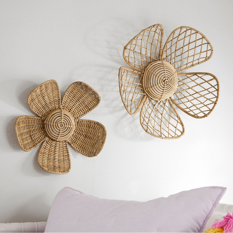 Art Craft Furniture - INS Nordic Woven Rattan Flower Wall
