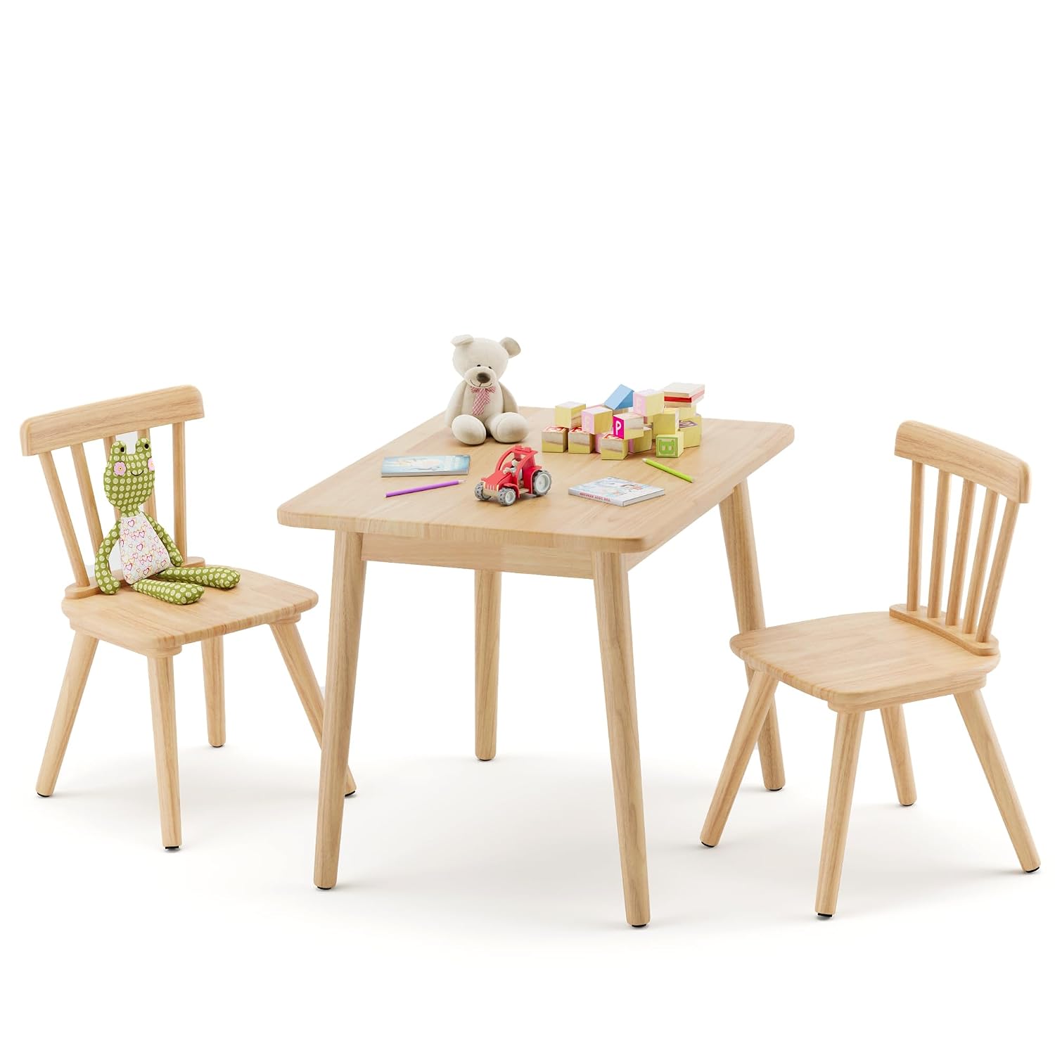 Art Craft Toddlers - Kids Table & Chair Set Rubberwood