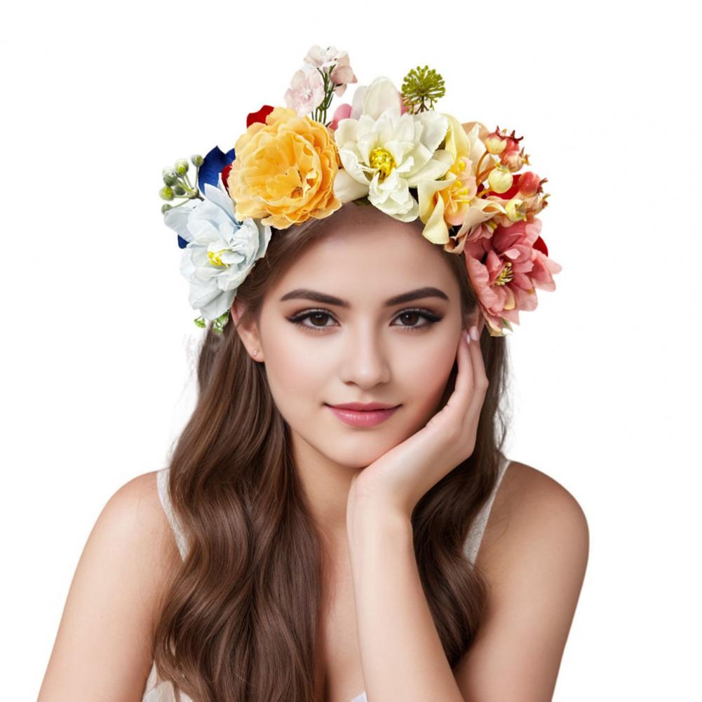 Art And Craft Hair - Imitation Flower Decor Hair Hoop Elastic