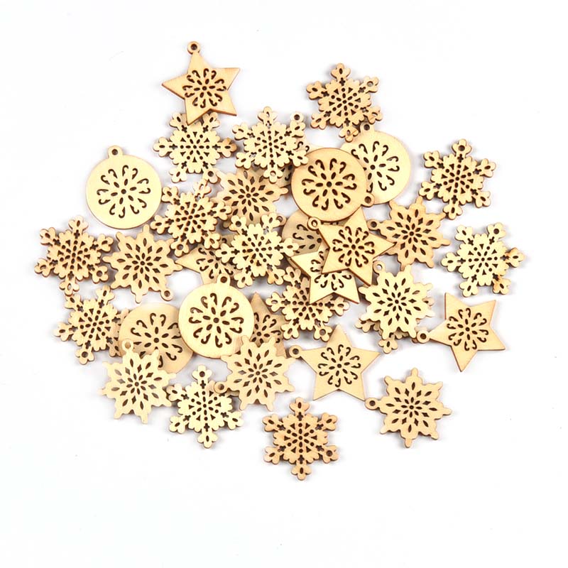 Art And Craft Xmas Tree - 25pcs 34mm Mixed Snowflake/Star Christmas Tree