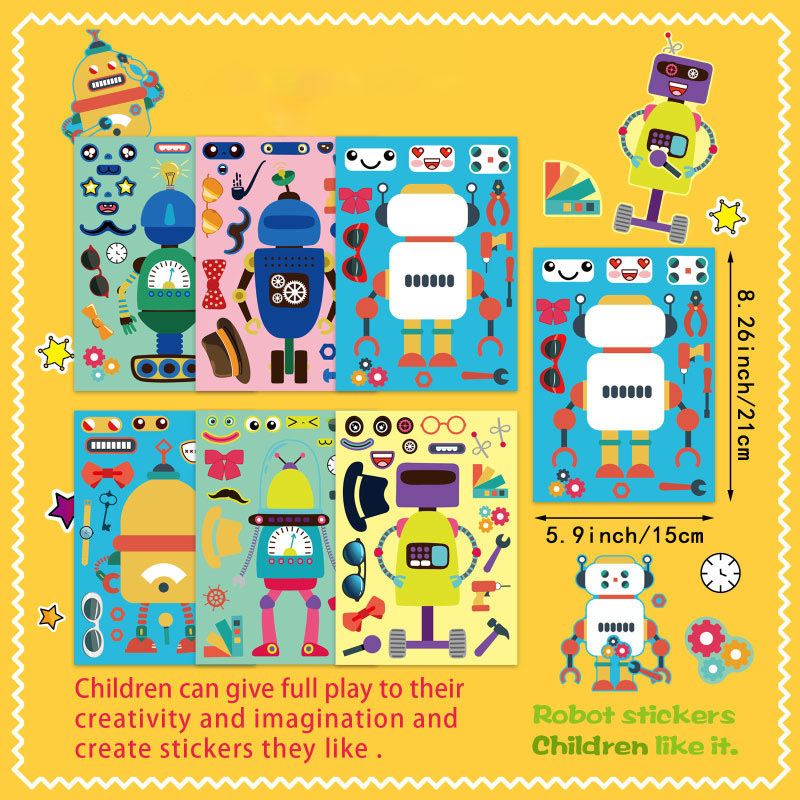 Assemble Robot Stickers For Ki - Art Craft Toddler ulasan dan harga