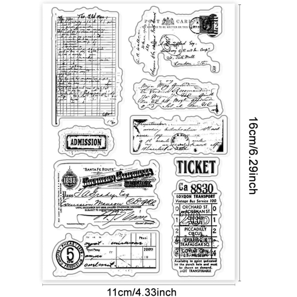 Retro Ticket Clear Stamps for  - Art Craft Activity ulasan dan harga
