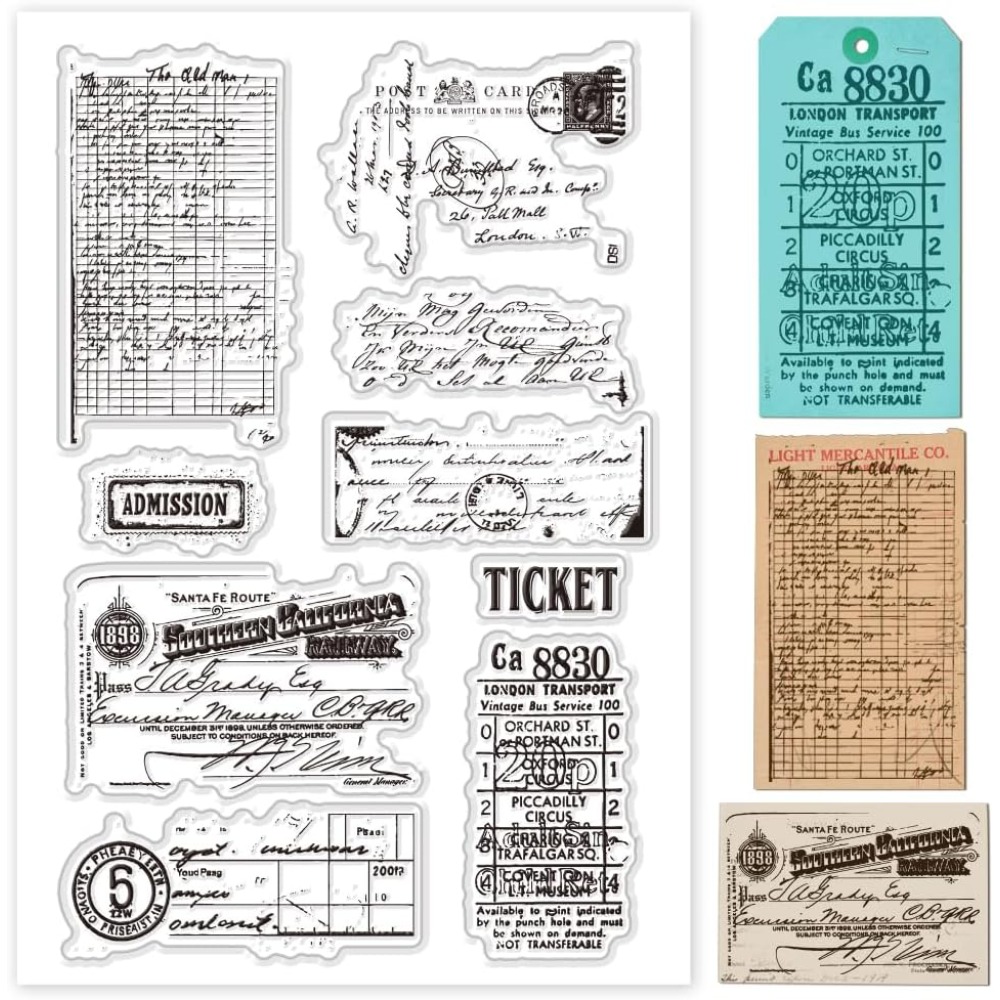 Retro Ticket Clear Stamps for  - Art Craft Activity ulasan dan harga