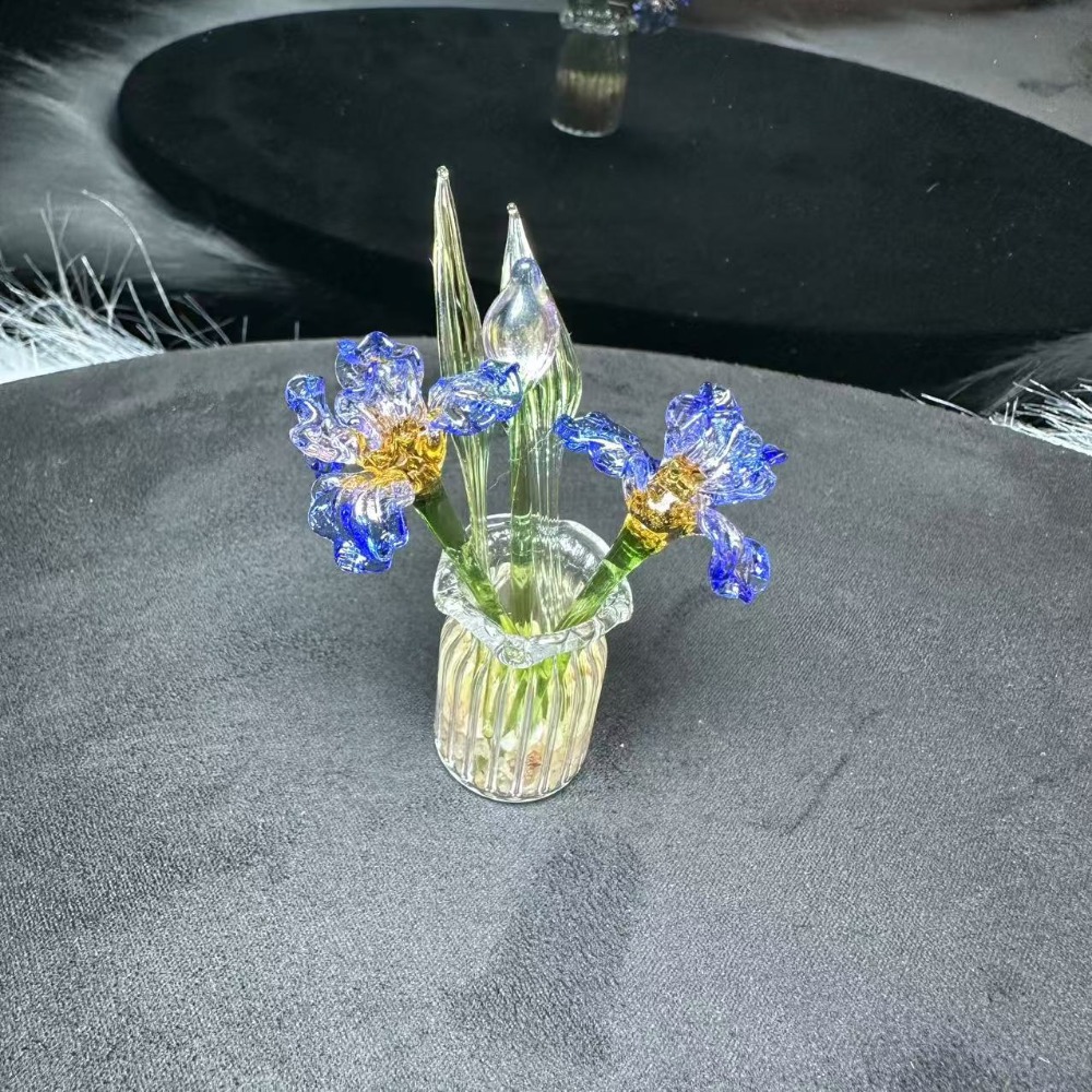 1 PC Handmade Glass Floral Bou - Art Craft Furniture ulasan dan harga