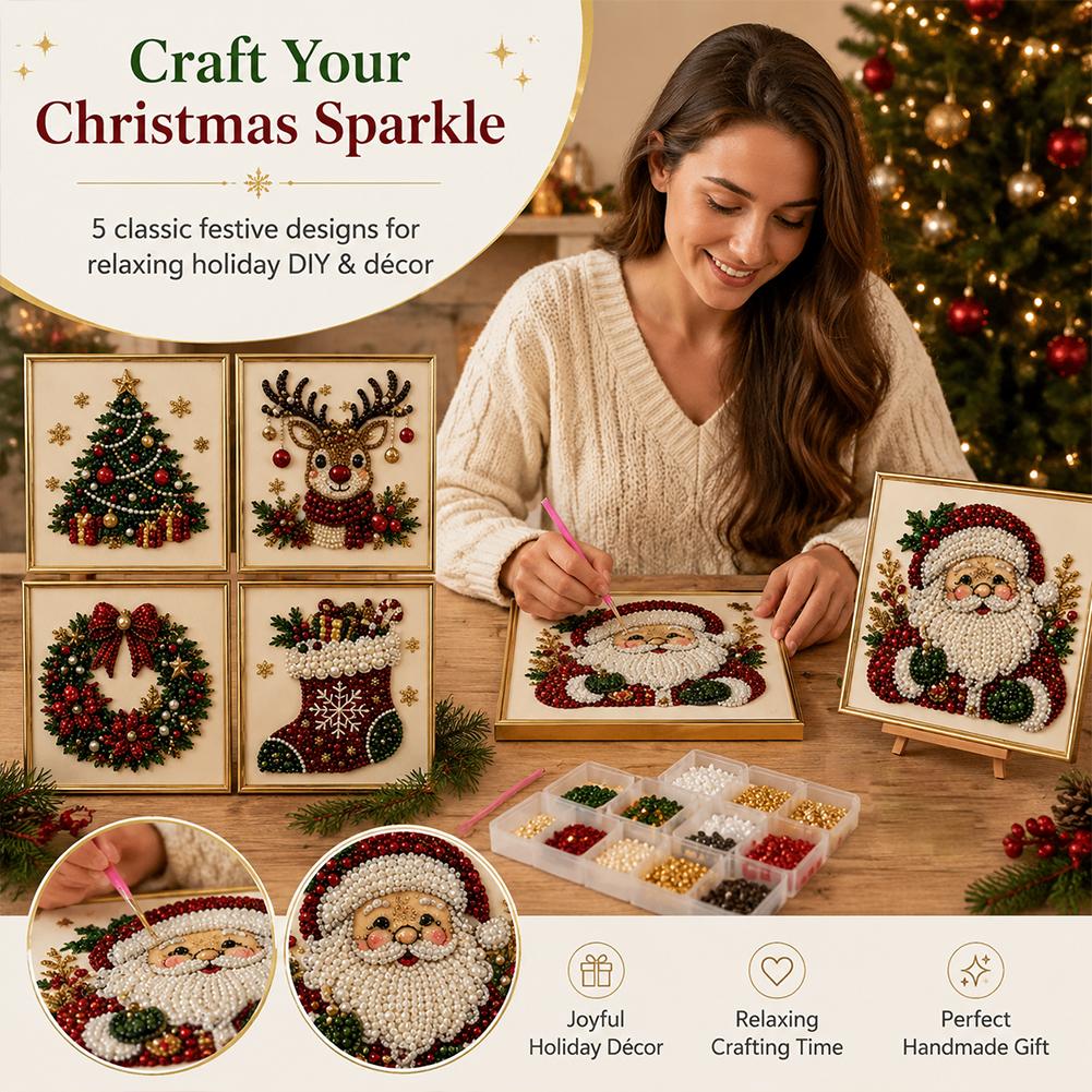 Christmas Santa Claus Pearl Ar - Art Craft Kit ulasan dan harga