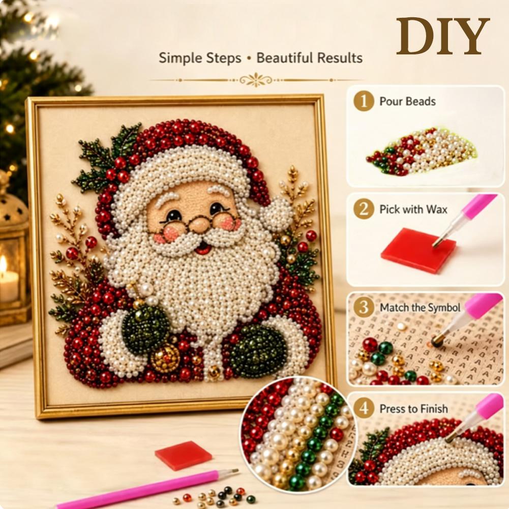 Christmas Santa Claus Pearl Ar - Art Craft Kit ulasan dan harga