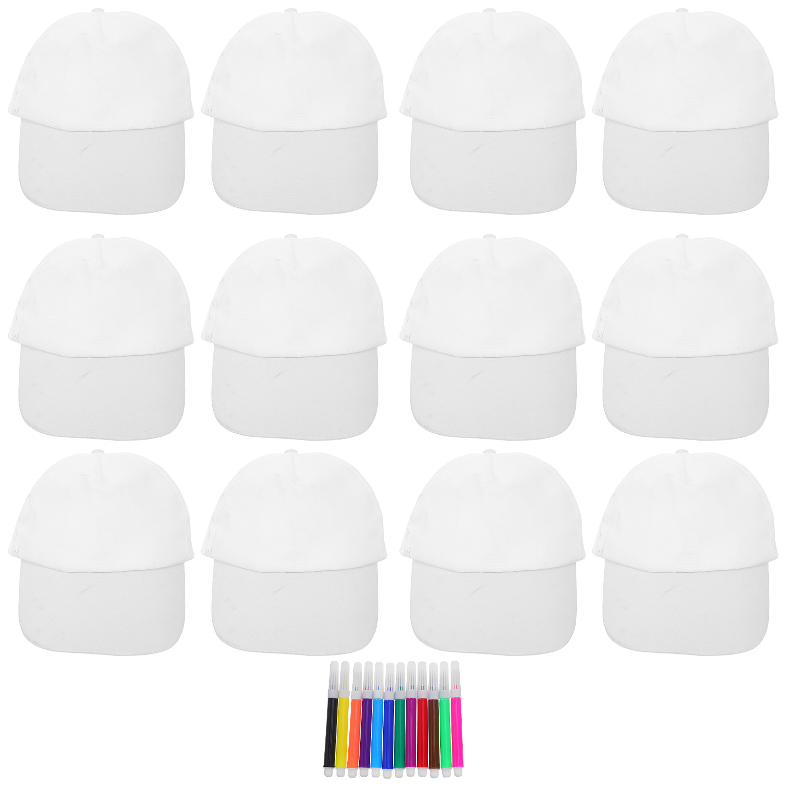 1Set Kids White Baseball Caps  - Art Craft Toddler ulasan dan harga