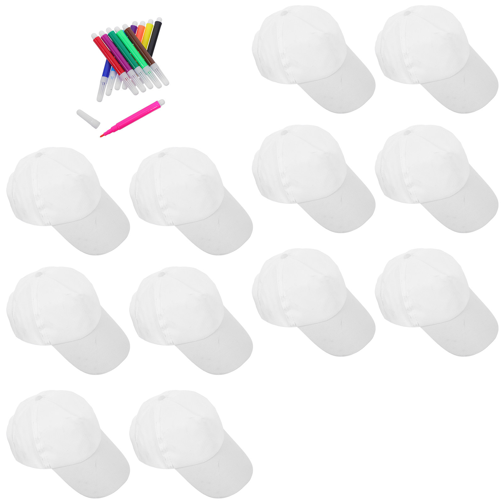 1Set Kids White Baseball Caps  - Art Craft Toddler ulasan dan harga