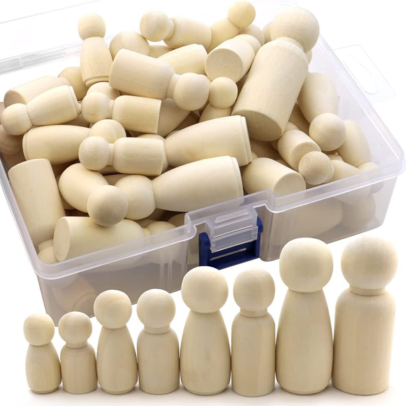 2/5/10Pcs Wooden Peg Doll Unfi - Craft And Art Difference ulasan dan harga