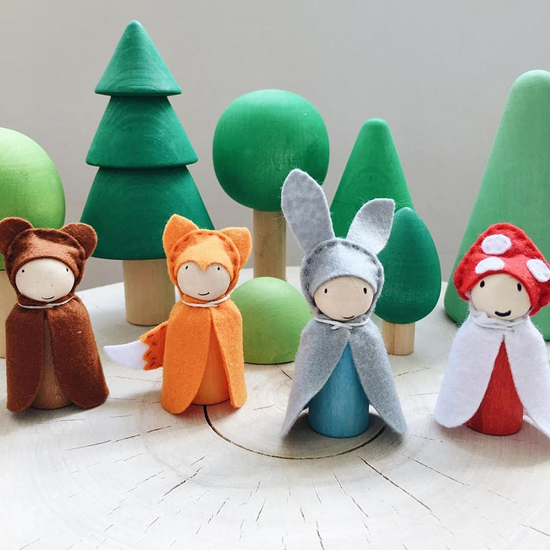 2/5/10Pcs Wooden Peg Doll Unfi - Craft And Art Difference ulasan dan harga