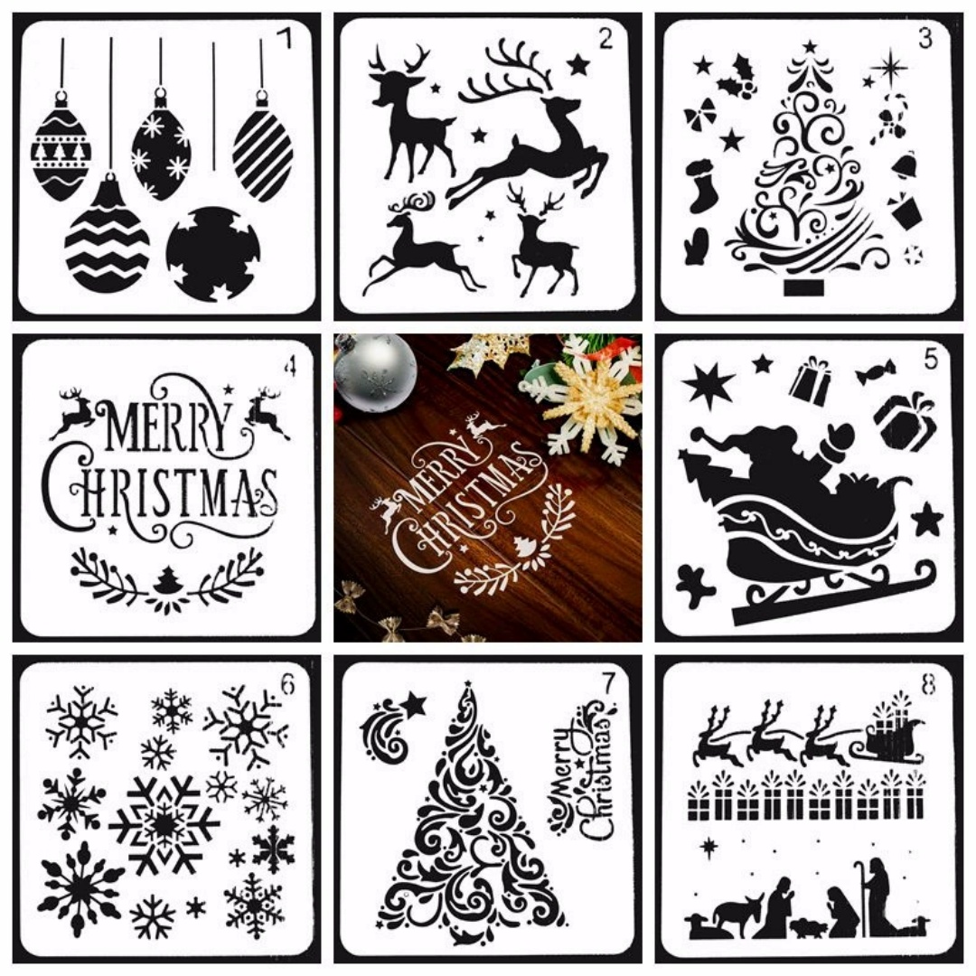 8/12/16pcs Christmas Painting  - Art And Craft Xmas Tree ulasan dan harga