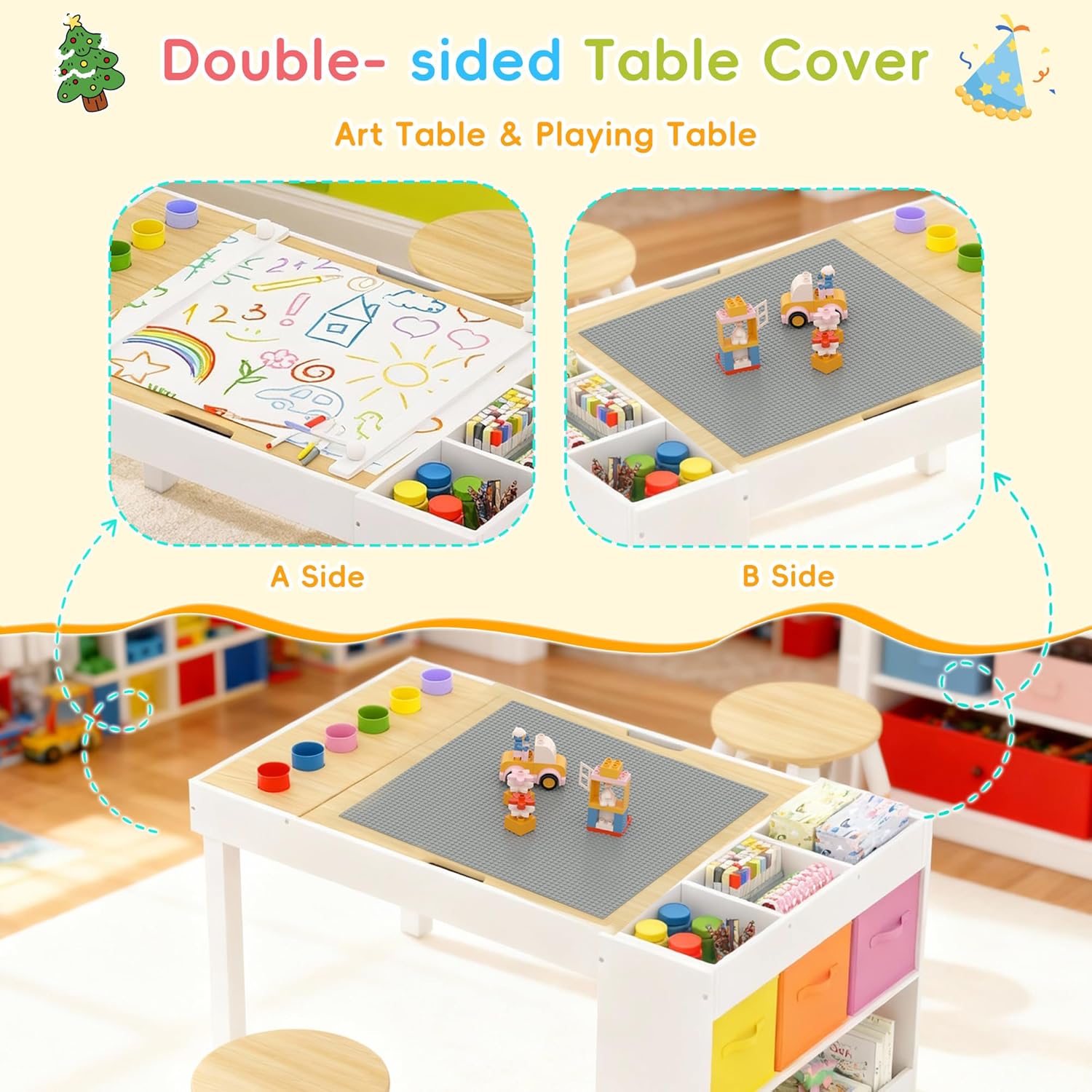 Kids Art Table and 2 Chairs Se - Art Craft Furniture ulasan dan harga