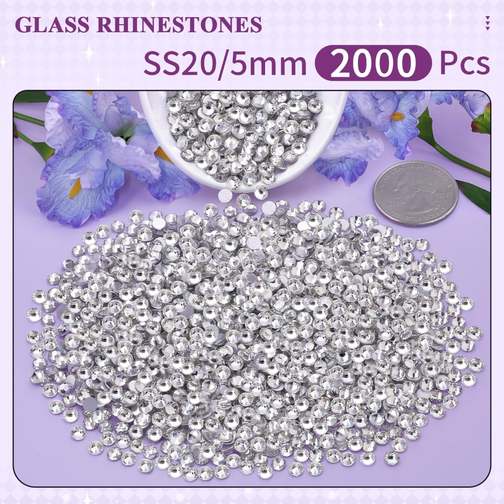 2000PCS Clear SS20 5mm Flatbac - Art Craft Accessories ulasan dan harga