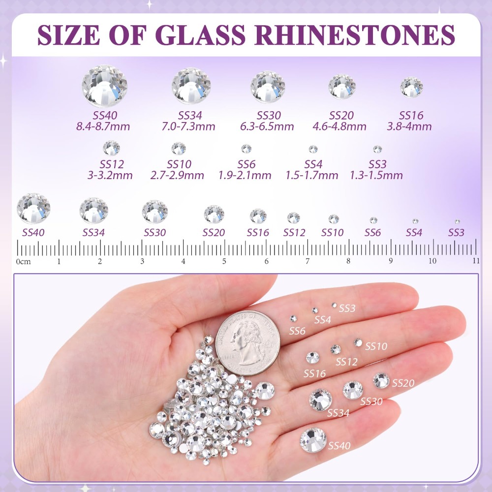2000PCS Clear SS20 5mm Flatbac - Art Craft Accessories ulasan dan harga