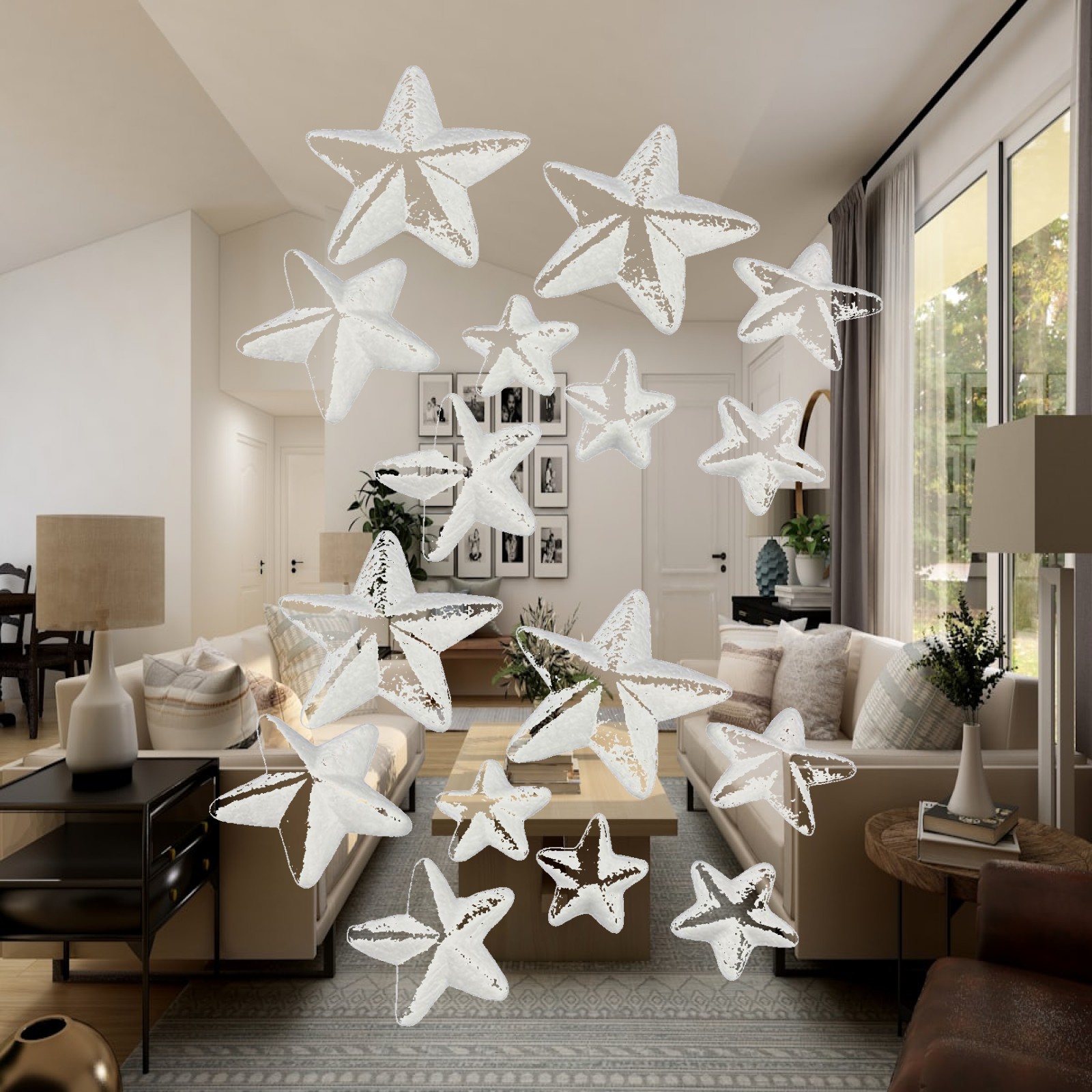 16x Foam Stars Christmas Decor - Art And Craft Xmas Tree ulasan dan harga
