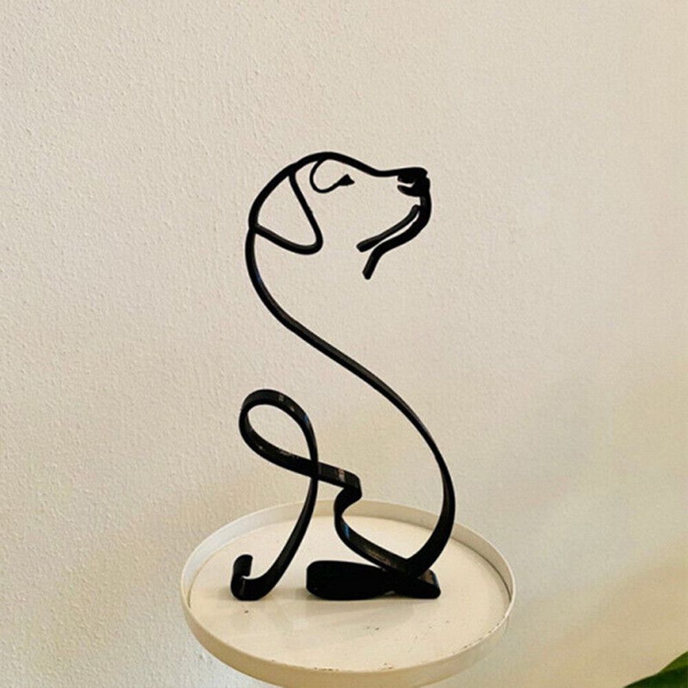 Wrought Iron Dog Statue Abstra - Art Craft Furniture ulasan dan harga