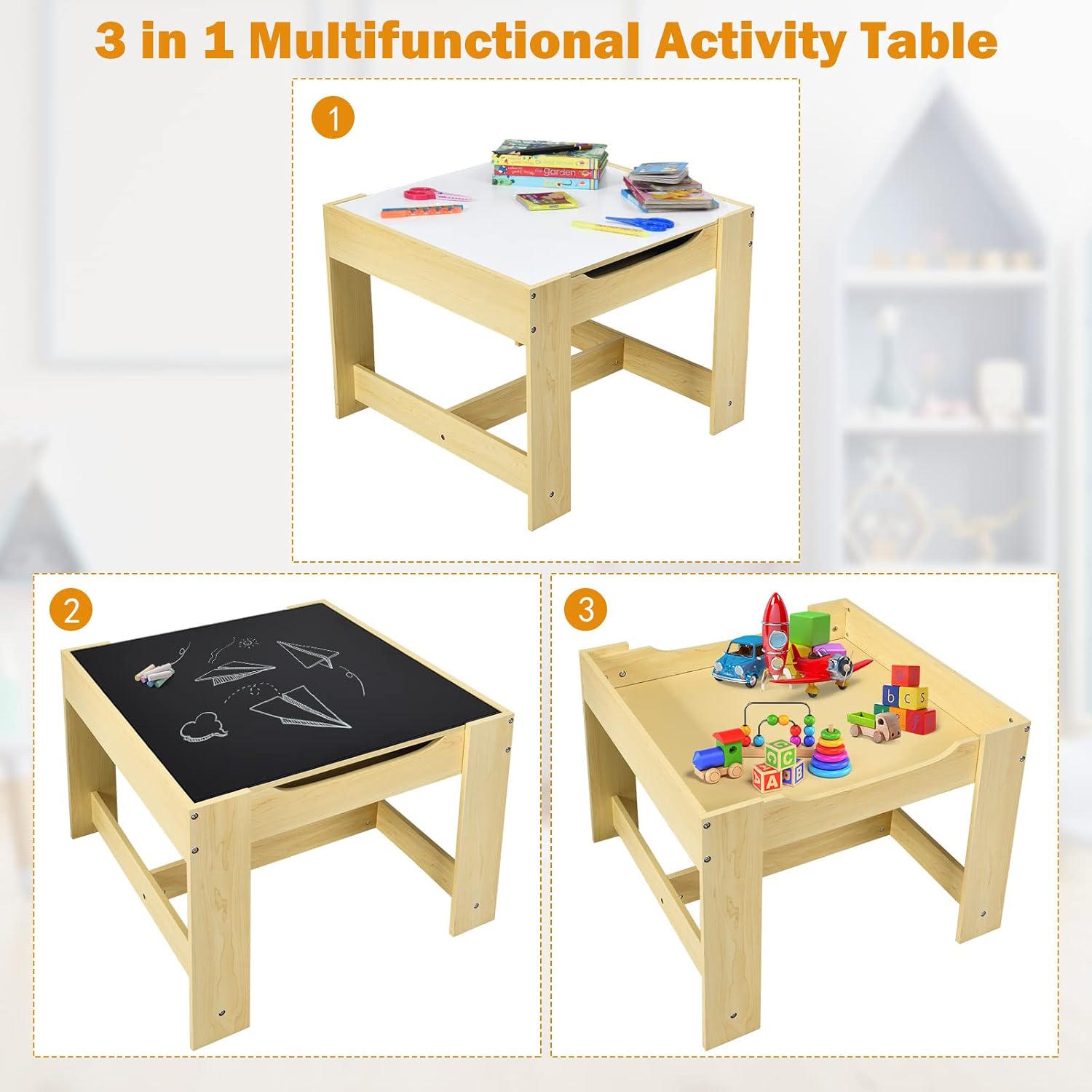 Kids Table and Chair Set, 3 in - Art Craft Toddler ulasan dan harga