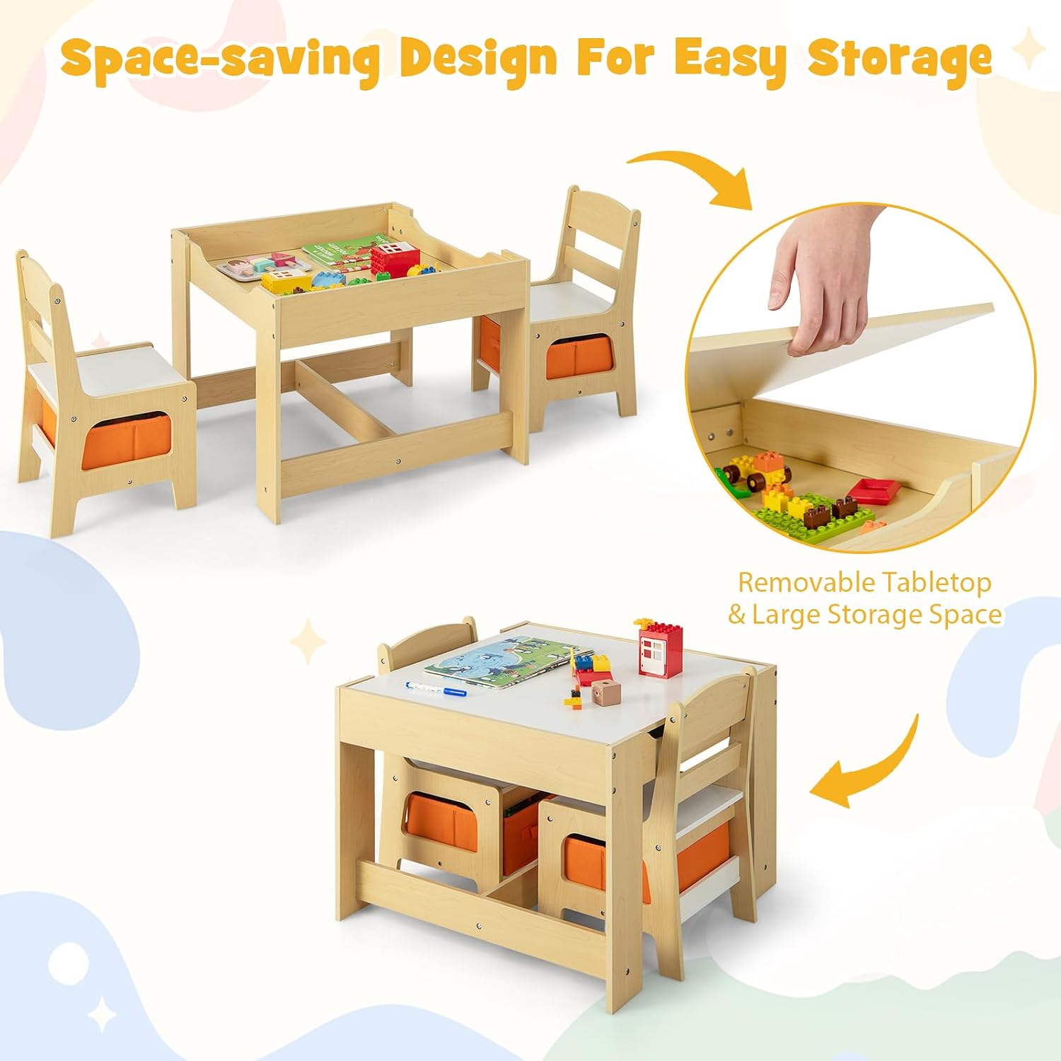 Kids Table and Chair Set, 3 in - Art Craft Toddler ulasan dan harga