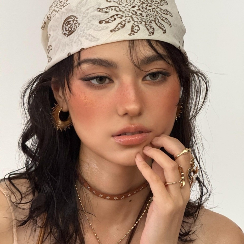 Retro Flower Square Headscarf  - Art And Craft Hair ulasan dan harga