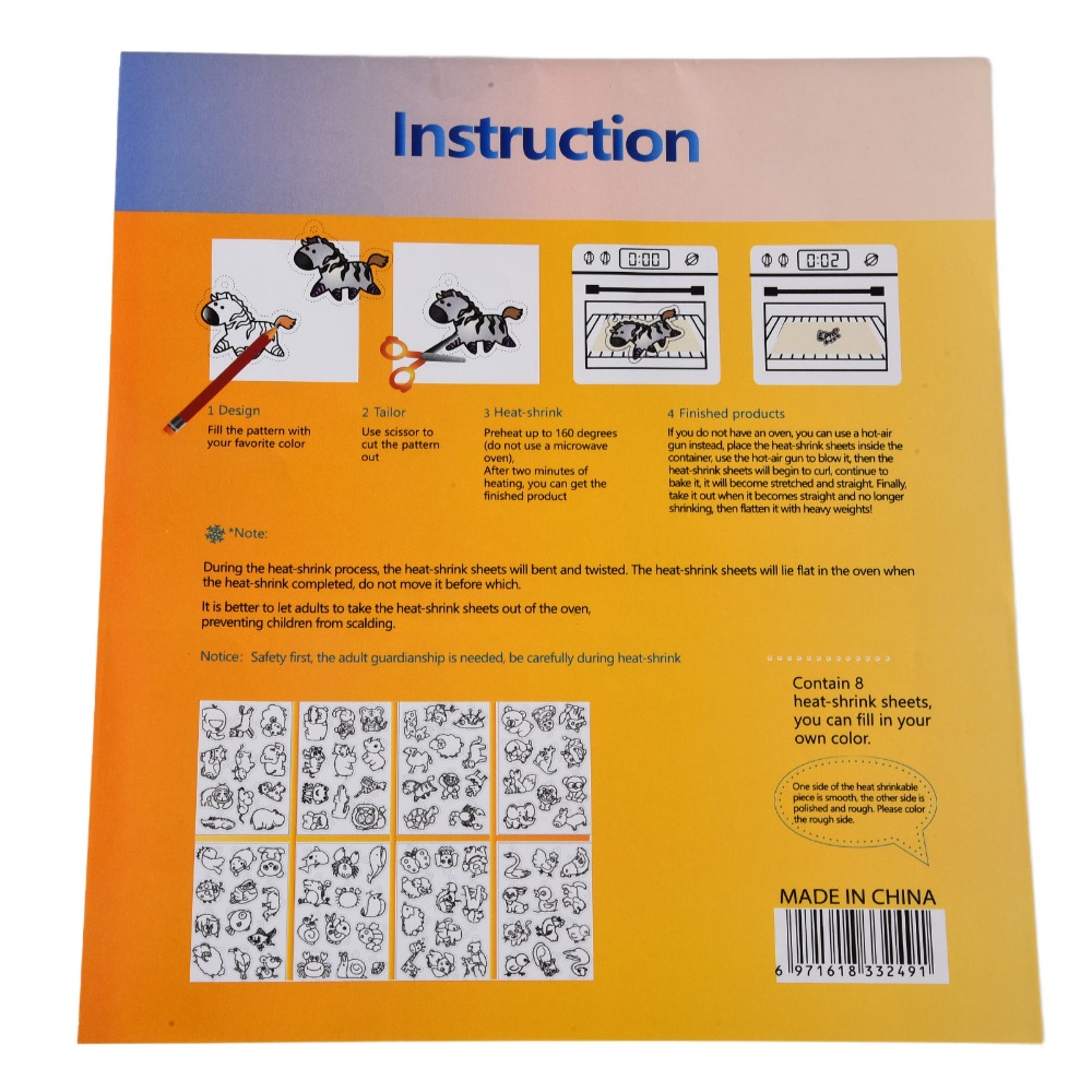 8 PCS Cute Animal Heat Shrink  - Craft And Art Difference ulasan dan harga