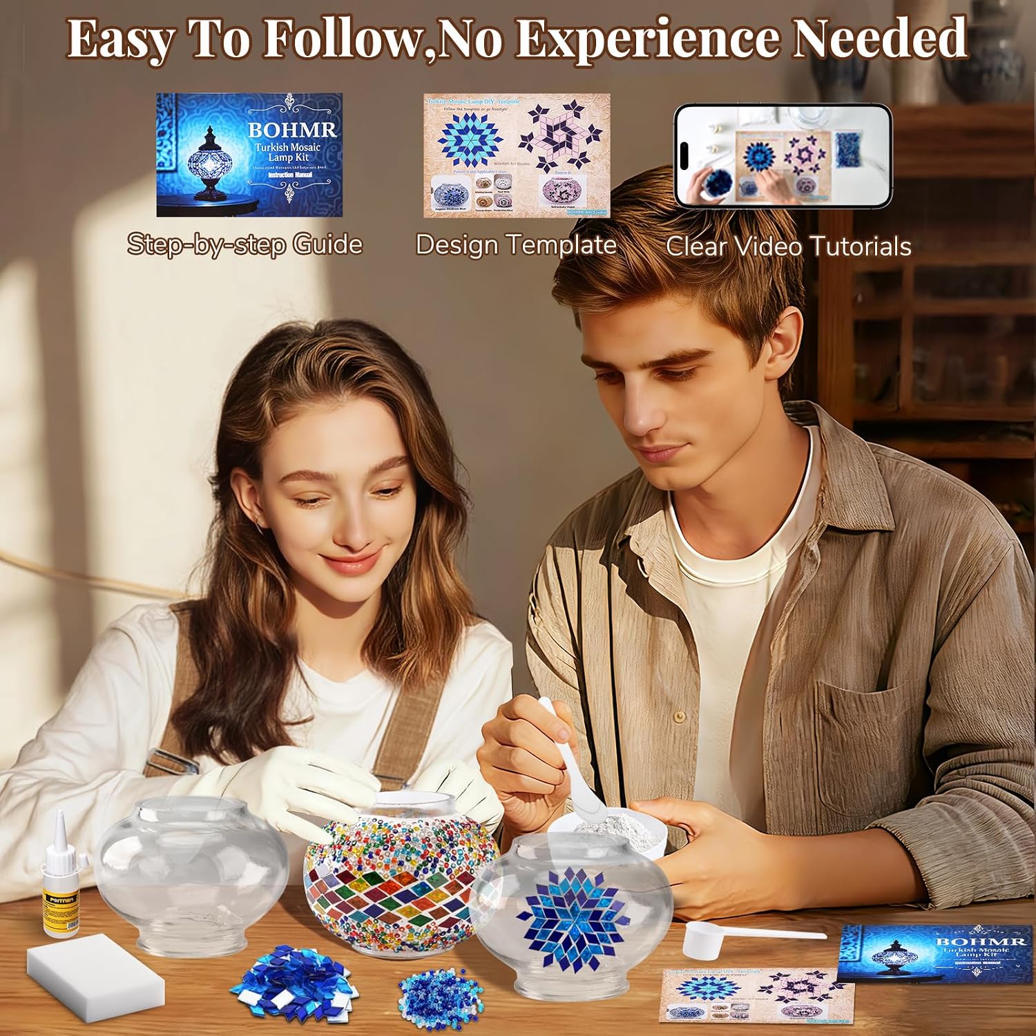 DIY 3 Globe Turkish Mosaic Lam - Art Craft Kit ulasan dan harga