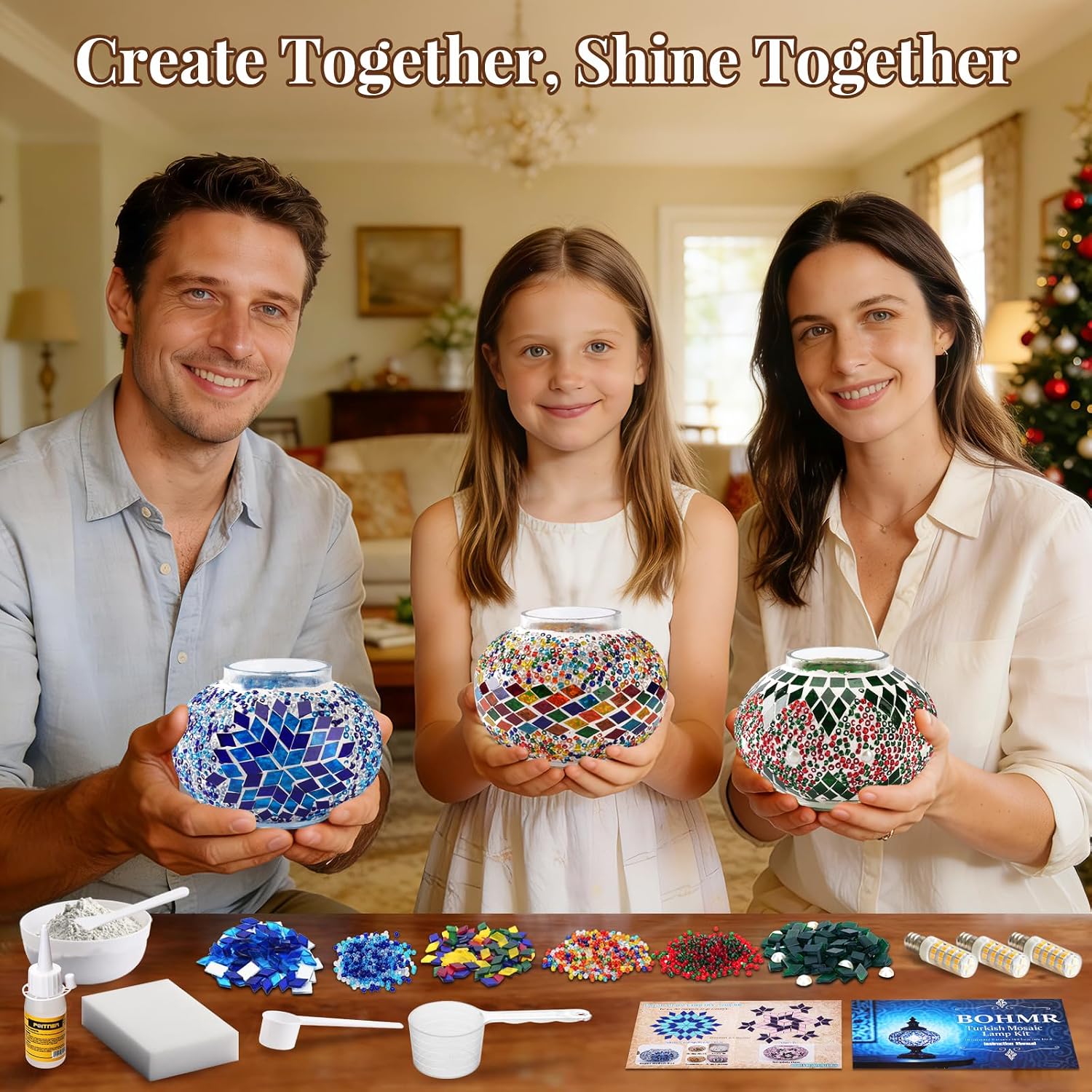 DIY 3 Globe Turkish Mosaic Lam - Art Craft Kit ulasan dan harga