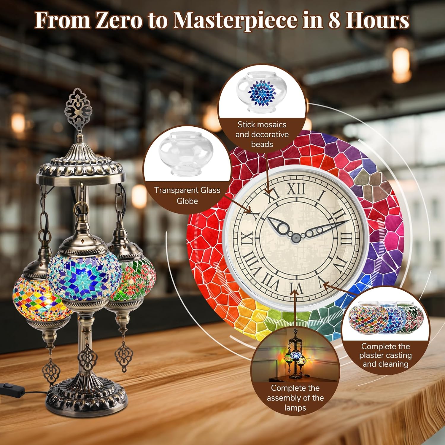 DIY 3 Globe Turkish Mosaic Lam - Art Craft Kit ulasan dan harga
