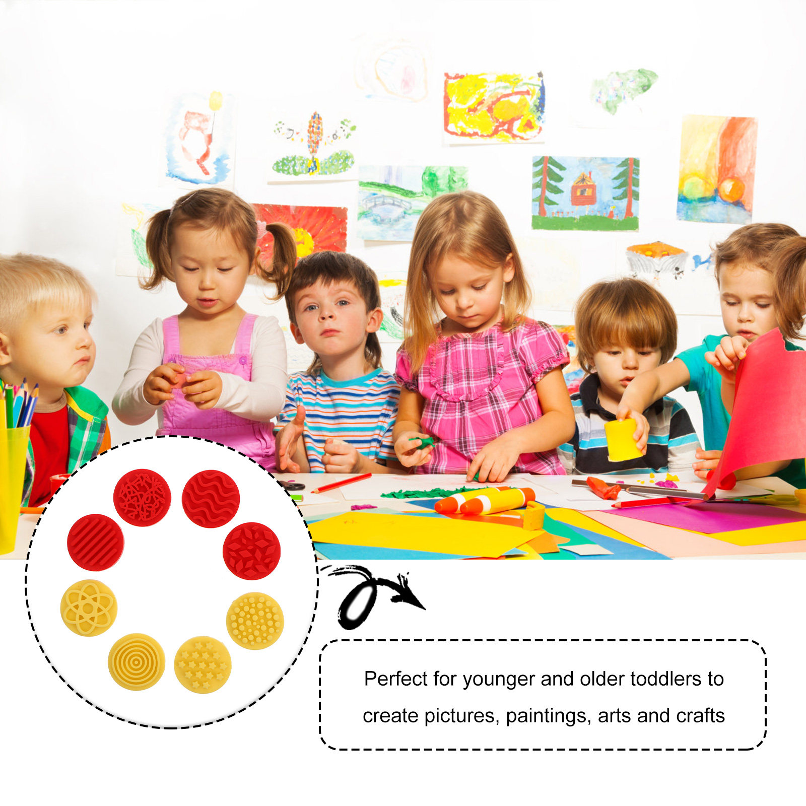 8Pcs Safe Stamps for Toddlers  - Art Craft Toddler ulasan dan harga