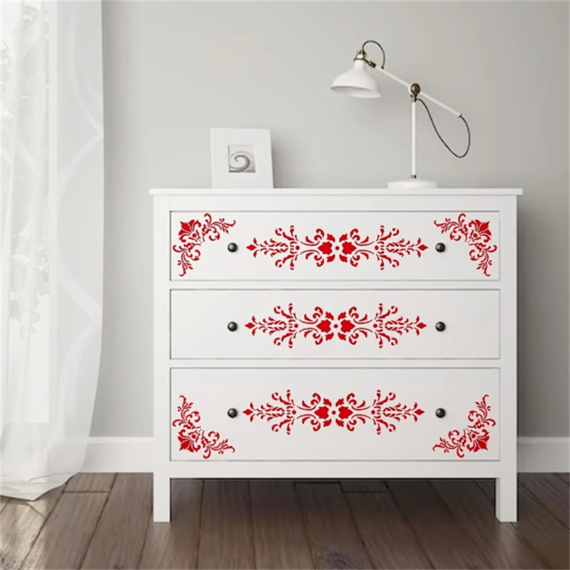 6Pcs Floral Corner Stencils fo - Art Craft Furniture ulasan dan harga