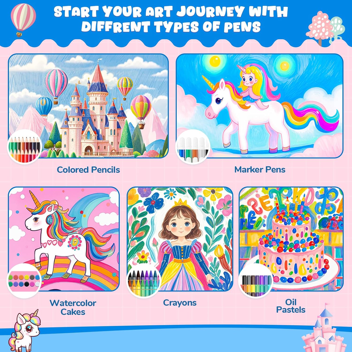 Coloring Book Set for Kids, Di - Illustration Marker Set ulasan dan harga