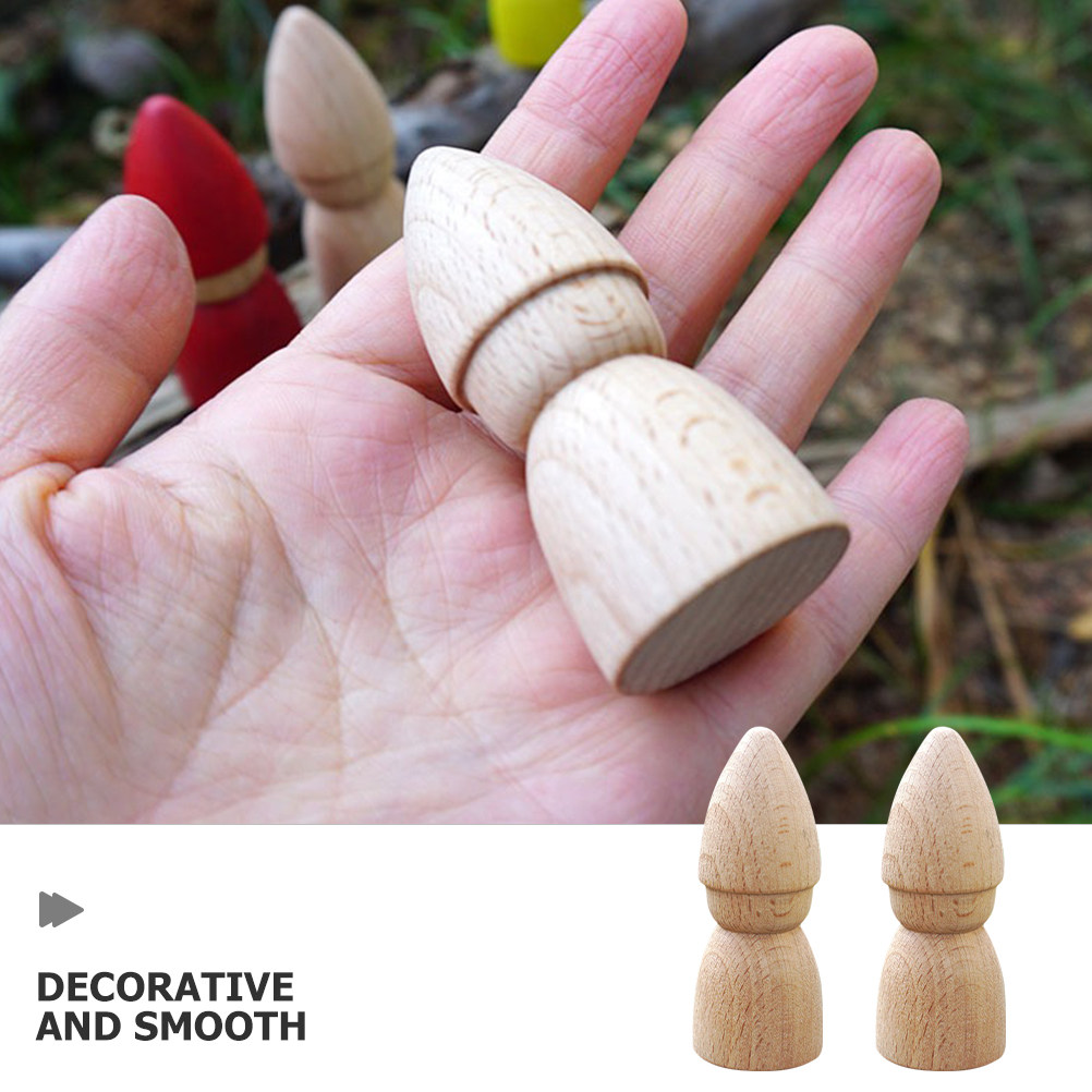 6Pcs Wooden Peg People Unpaint - Art Craft Kit ulasan dan harga