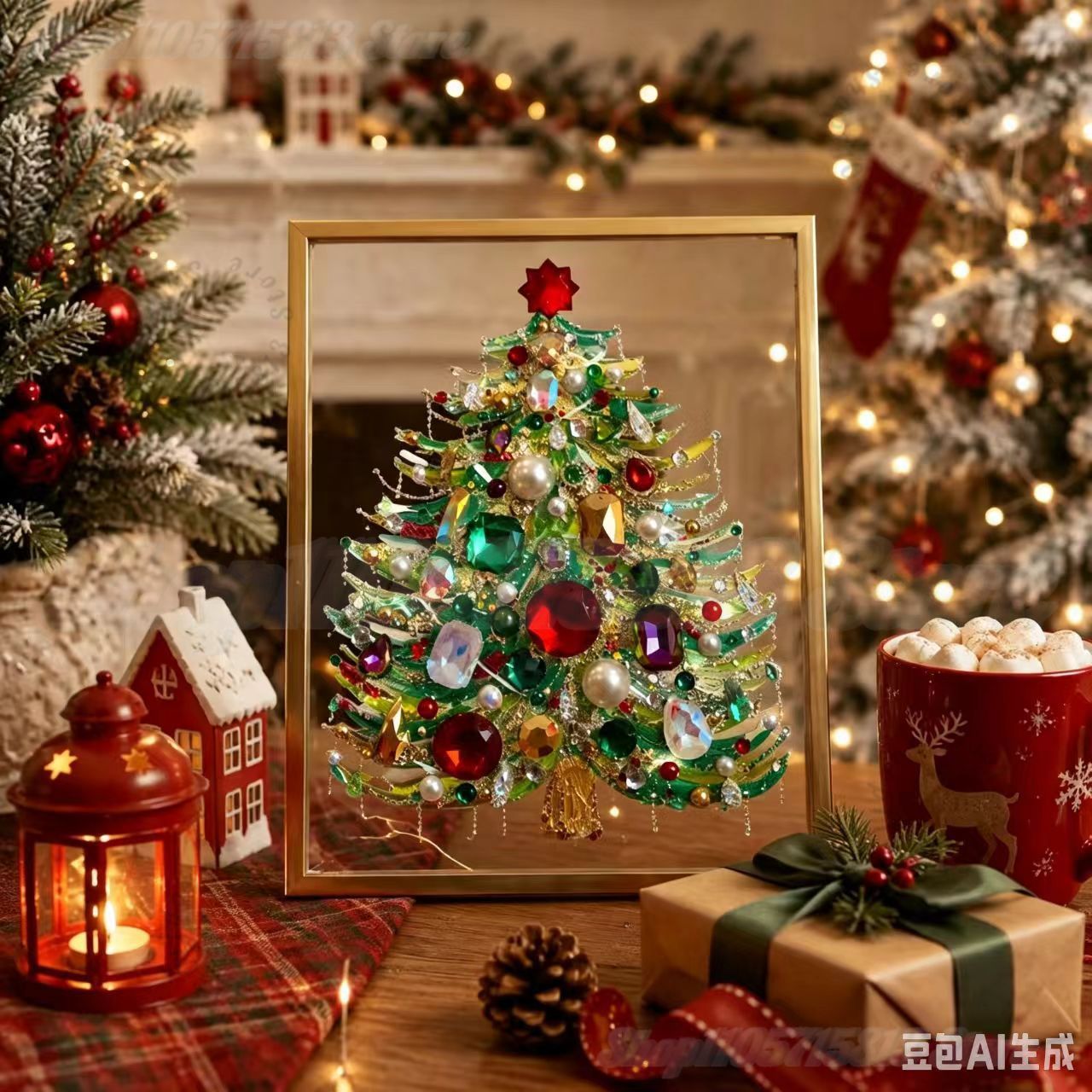 DIY Jeweled Christmas Tree Art - Art And Craft Xmas Tree ulasan dan harga