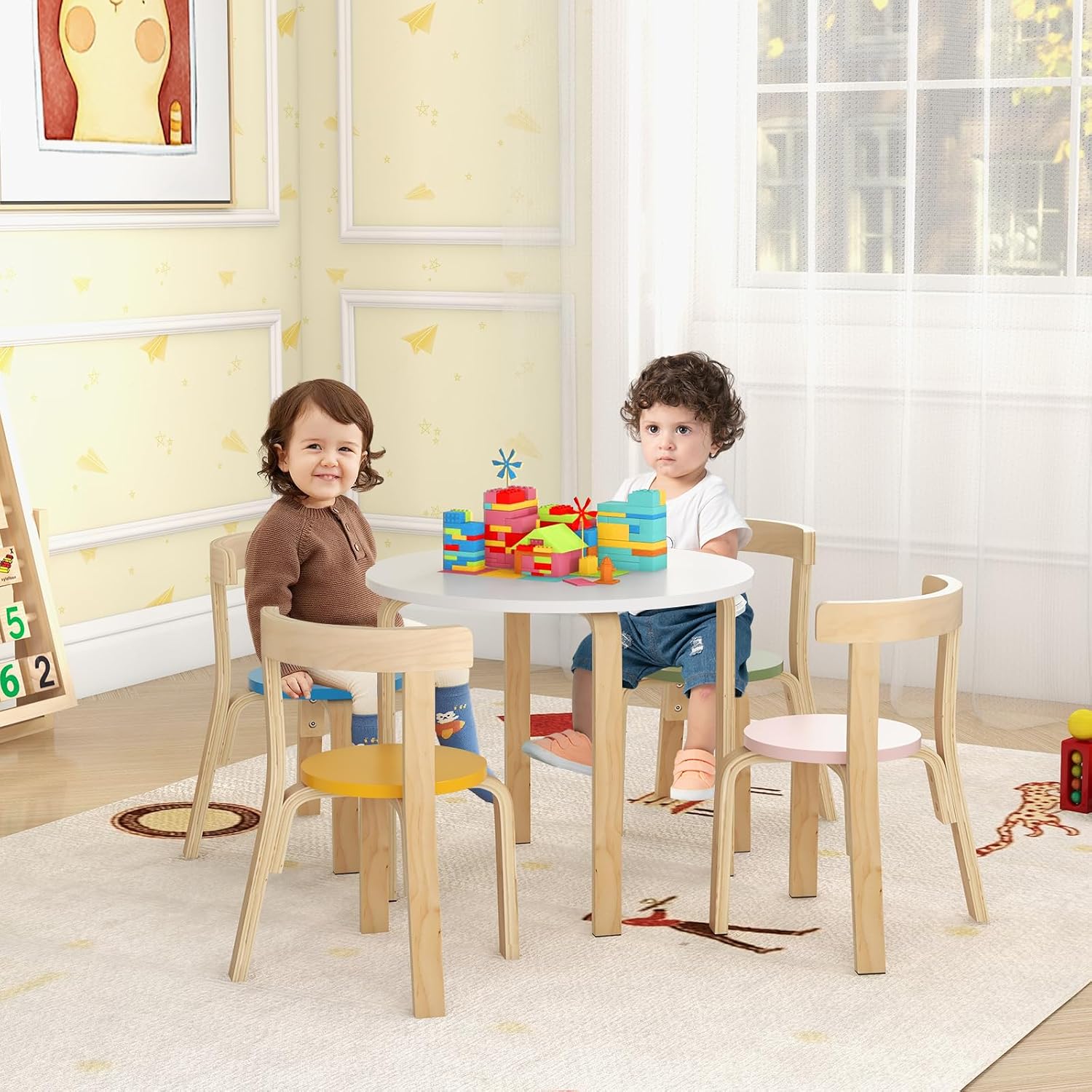Kids Table & 4 Chairs Set, Tod - Art Craft Toddlers ulasan dan harga