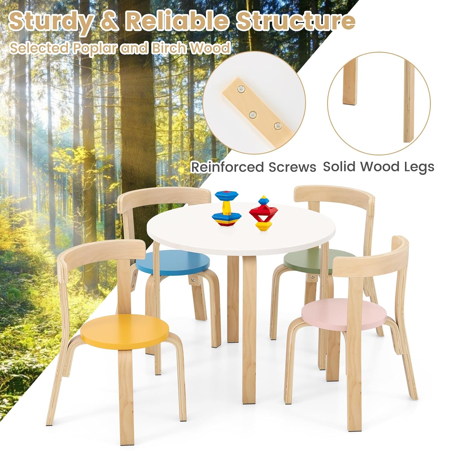 Kids Table & 4 Chairs Set, Tod - Art Craft Toddlers ulasan dan harga