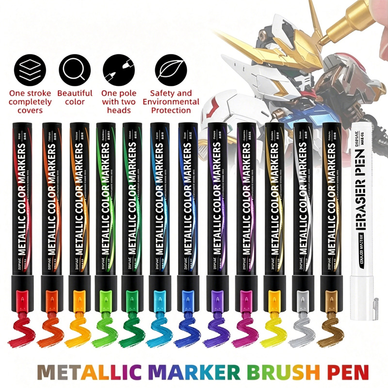 Metallic Markers Colouring Pen - Illustration Marker Set ulasan dan harga