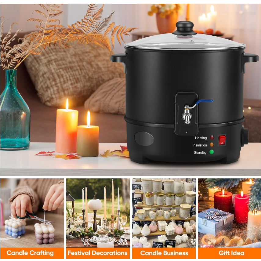EU US Plug Electric Melting Ca - Candle Making Wax ulasan dan harga