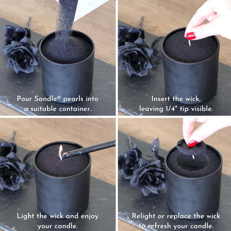 Black Candle Sand with Wick, 2 - Candle Making Wax ulasan dan harga