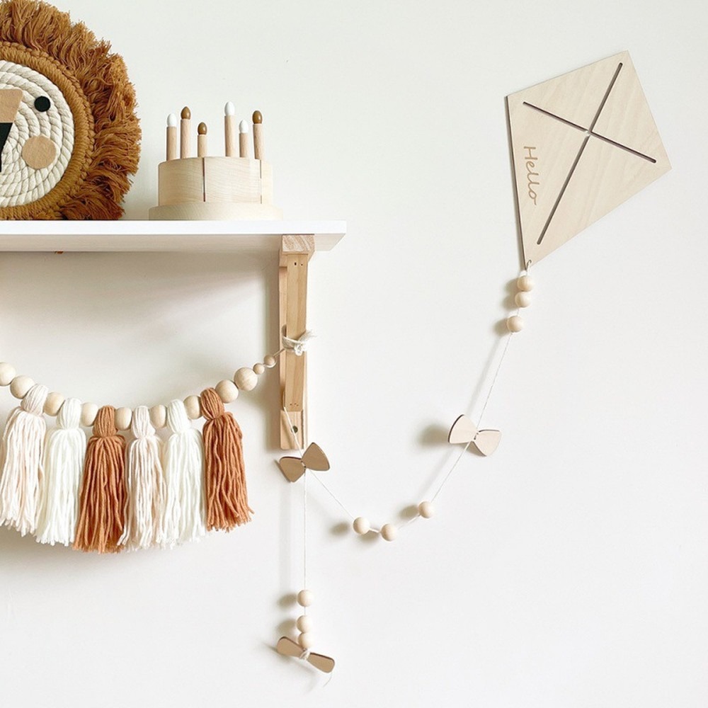 Nordic Wooden Kite Wall Decora - Art Craft Kite ulasan dan harga