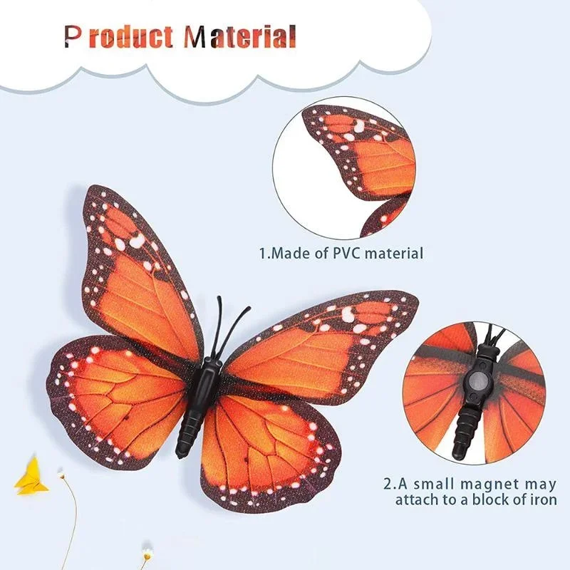 New 10Pcs 3D Monarch Butterfly - Art Craft Furniture ulasan dan harga